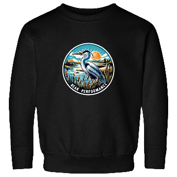 Discover Great Blue Heron Beak Performance Retro Sweatshirts