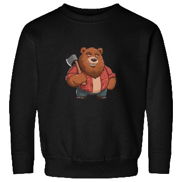 Discover Friendly Bear Red Plaid Sweatshirts & Axe Lumberjack