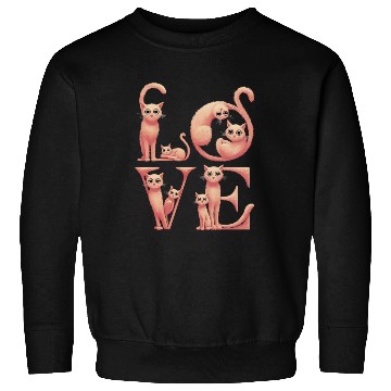 Discover Love Cat peach Sweatshirts