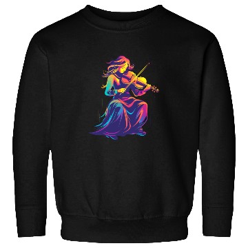 Discover Violin Girl Retrowave Sweatshirts