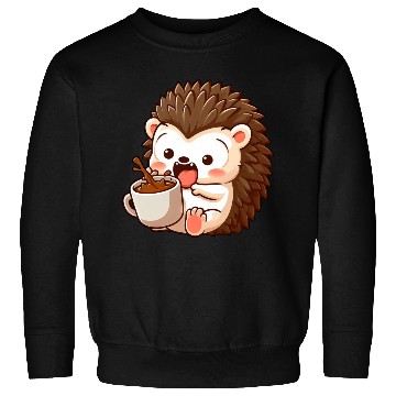 Discover Hedgehog Caffeine Comic funny shocked hedgehog Sweatshirts