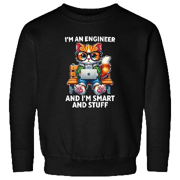 Discover Funny Cat Developer I'm An Engineer And I'm Smart Sweatshirts
