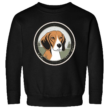 Discover Calm Beagle in Nature's Embrace Sweatshirts