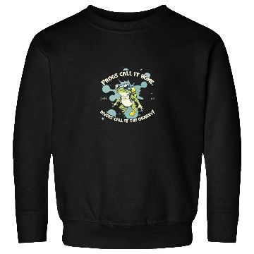 Discover Diver Frog With Saying Home Meets Quarry Pond Sweatshirts