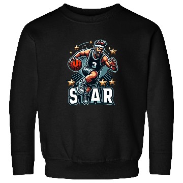 Discover Basketball Star Dribbling Illustration Sweatshirts