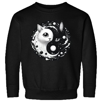 Discover Ying and Yang Cats Asian Meditation Gift Idea Sweatshirts
