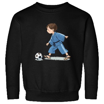 Discover Boy in kimono playing soccer Sweatshirts