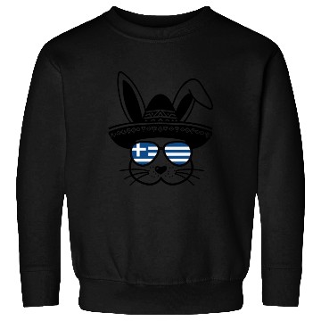 Discover Easter Rabbit Bunny Easter Greece Flag Funny Sweatshirts