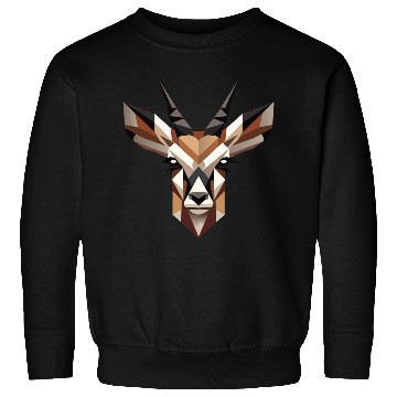 Discover Geometric Antelope Head - Elegance and Wilderness Sweatshirts