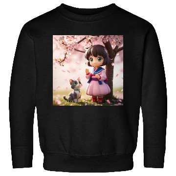 Discover An anime character with a cute cat Sweatshirts