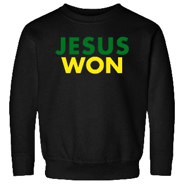 Discover Jesus Won Green & Yellow Sweatshirts