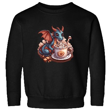 Discover Cozy Dragon and Hot Chocolate Delight Sweatshirts