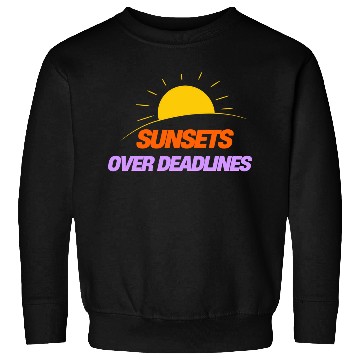 Discover Sunsets over deadlines adventure Sweatshirts