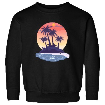 Discover Tropical Island with Palm Trees nature Sweatshirts