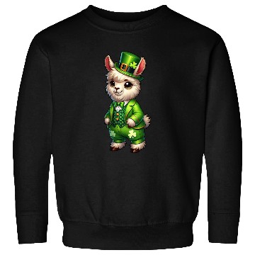 Discover Cute St. Patrick's Day Llama Cartoon Sweatshirts