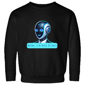 Discover Relax I'm Only 1% Evil Funny AI Robot Design Sweatshirts