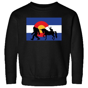 Discover Mythical Creature and Jeep in Colorado Flag Sweatshirts