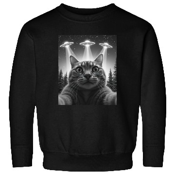 Discover UFO Funny Cat Sweatshirts