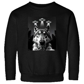 Discover UFO Funny Wolf Sweatshirts