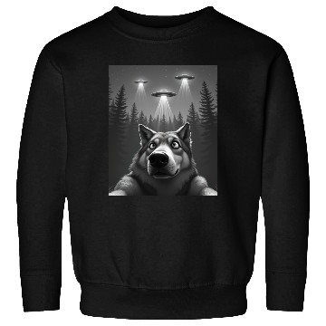 Discover UFO Funny Wolf Sweatshirts