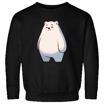 Discover Cute Polar Bear Cartoon Happy Relaxed Sweatshirts