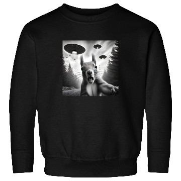 Discover Squirrel Sci-Fi Funny Graphic Selfie with UFOs Wei Sweatshirts