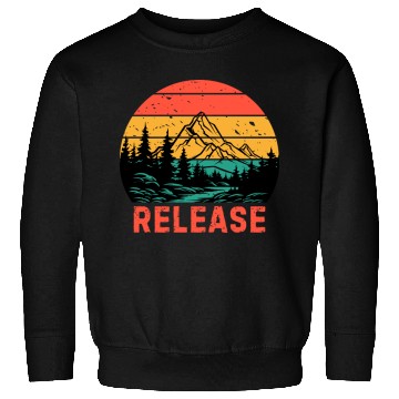 Discover Release Vintage Sunset Mountain Lake Forest Sweatshirts