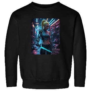 Discover Cyberpunk women Warrior Sweatshirts