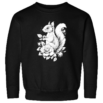 Discover Squirrel Flowers Rose Aesthetics Chipmunk Sweatshirts