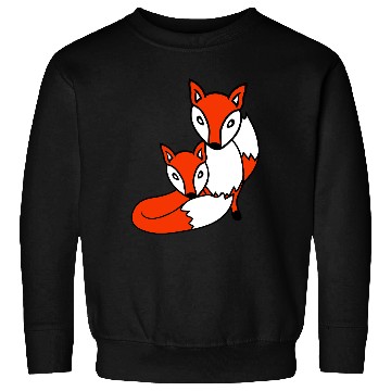 Discover 2 Foxes Friends Red Fox Two Wild Animals Team Crew Sweatshirts
