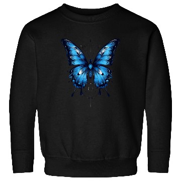 Discover Stunning Blue Butterfly with Intricate Wings Sweatshirts