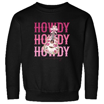 Discover Howdy Howdy Cowboy Pink Guitar Sweatshirts
