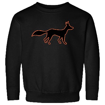 Discover Red Fox Wild Animal Silhouette Outline Cool Logo Sweatshirts