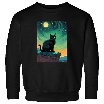 Discover Cat painting red black cat Sweatshirts