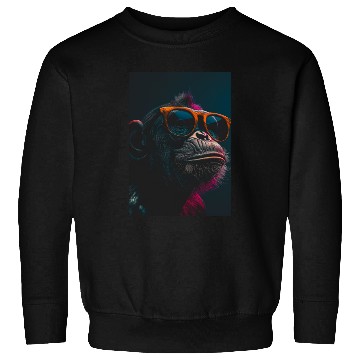 Discover Cool monkey with glasses. Funny animal art Sweatshirts