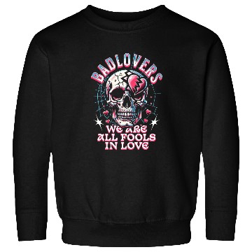 Discover Bad Lovers Skull Gothic Valentine Punk Hearts Sweatshirts
