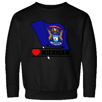 Discover Michigan flag heart 'MICHIGAN' Sweatshirts