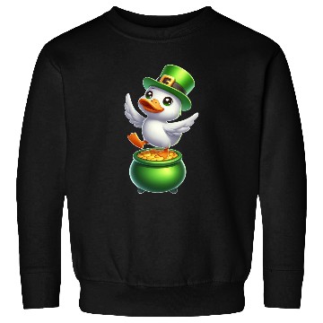 Discover Cute St. Patrick's Day Duck Top Hat Clover Sweatshirts