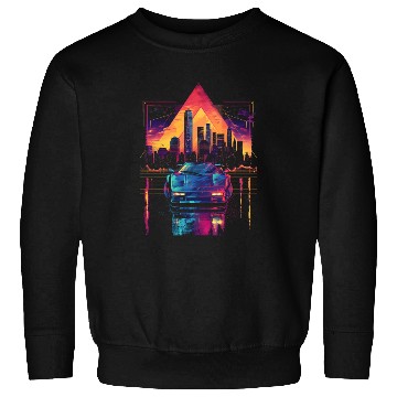 Discover 80s 90s Car City Synthwave Vaporwave Retro Sweatshirts