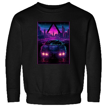 Discover 80s 90s Synthwave Car City Retro Vaporwave Sweatshirts