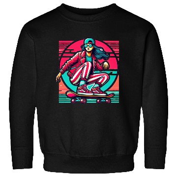 Discover A cool girl Skateboarding with cool outfit Sweatshirts