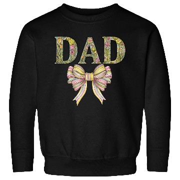 Discover Floral "DAD" Design with Pastel Ribbon Bow Sweatshirts