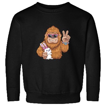 Discover Bigfoot And Bunny Happy Easter Funny Sweatshirts