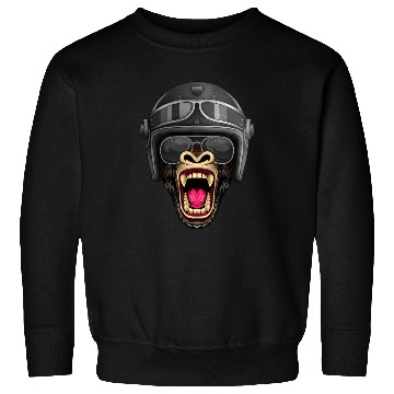 Discover Biker Gorilla Motorcycle Silver Back Monkey Sweatshirts