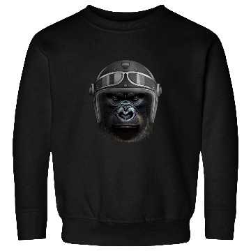 Discover Biker Gorilla Motorcycle Silver Back Monkey Sweatshirts