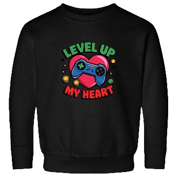 Discover Level Up My Heart - Gaming Valentine's Design Sweatshirts