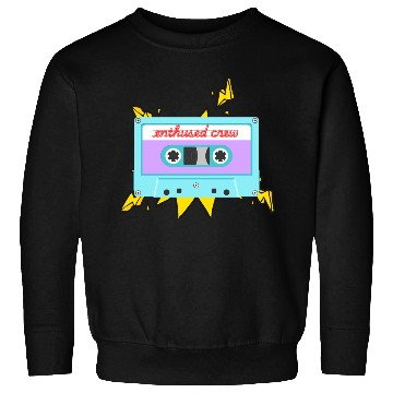 Discover Enthused Crew Retro Cassette with Lightning! Sweatshirts