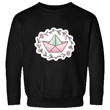Discover Paper boat with flowers -cute- Sweatshirts