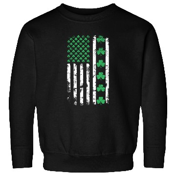 Discover American Flag with Shamrocks for St Patrick's Day Sweatshirts