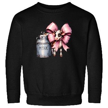 Discover Coquette Bow Cow Farmer Milk Dairy Farmer Farming Sweatshirts